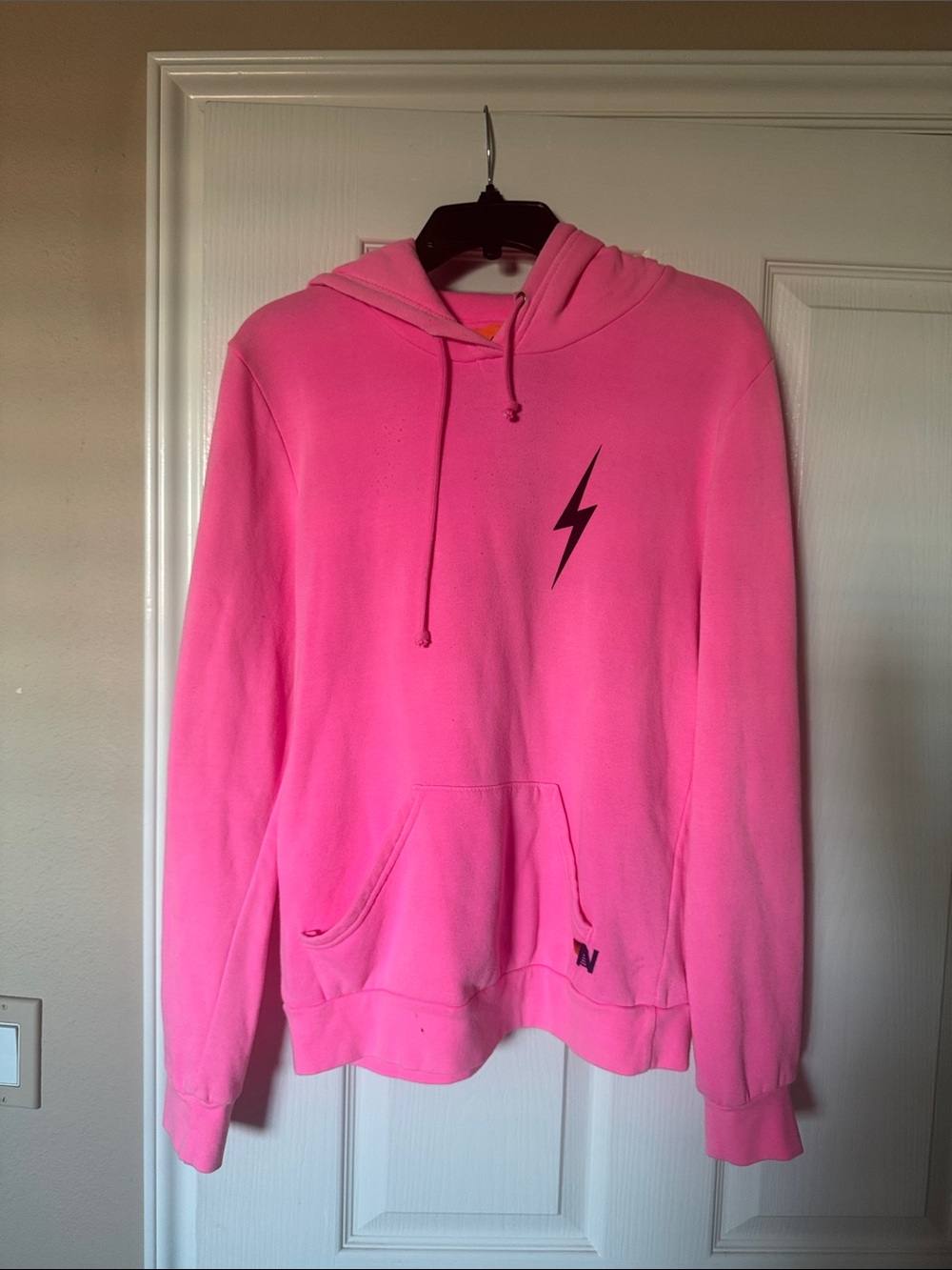 Aviator Nation Hot Pink Bolt Hoodie Size Medium